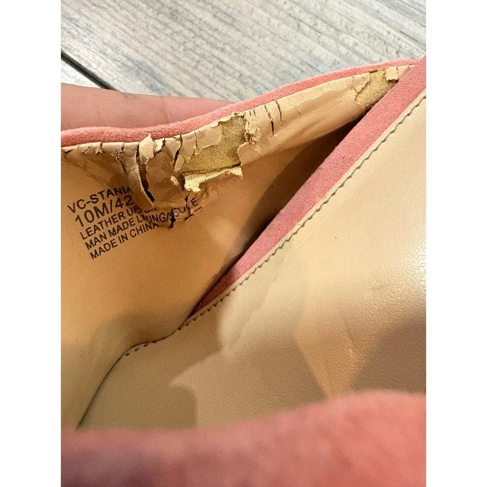 Vince Camuto Pink Stania Leather Sandals Women's 10 Chic Preppy Casual Vacation
